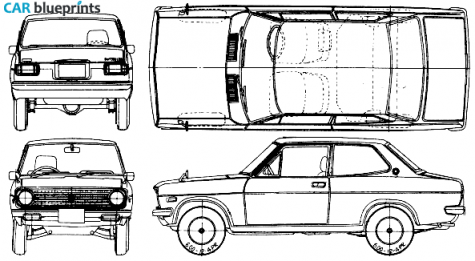 1972 Datsun Sunny 1200 Deluxe 2-door Hatchback blueprint