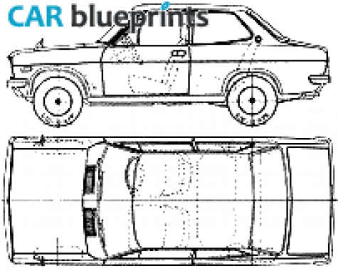 1971 Datsun Sunny B110 1200 4-door Hatchback blueprint