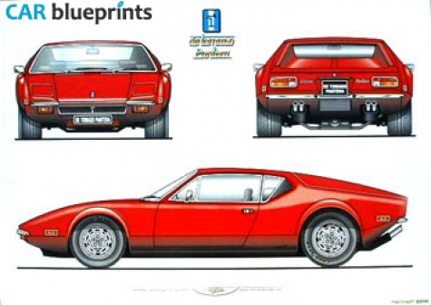 1970 De Tomaso Pantera Coupe blueprint