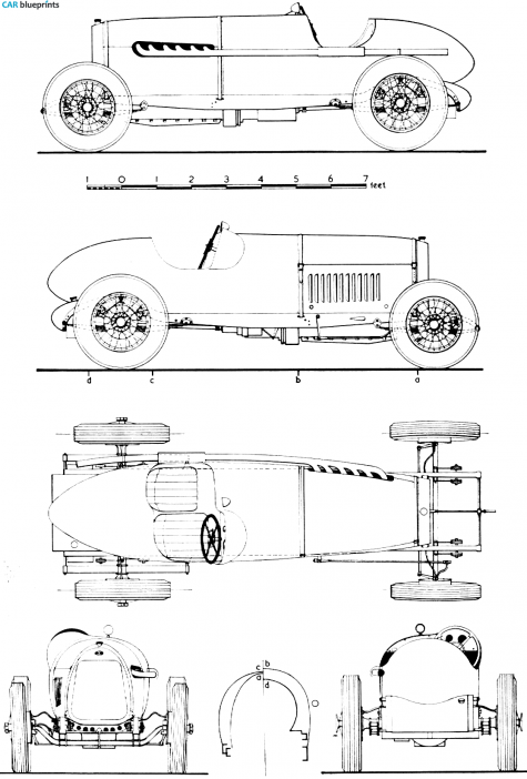 1922 Delage 5L OW blueprint