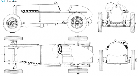 1928 Delage 5L Cabriolet blueprint