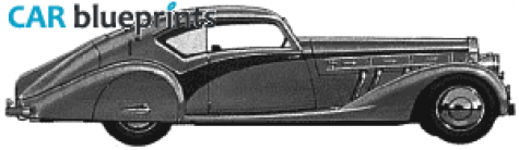 1936 Delage D8 120 Coupe blueprint