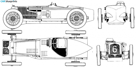 1927 Delage Grand Prix Cabriolet blueprint