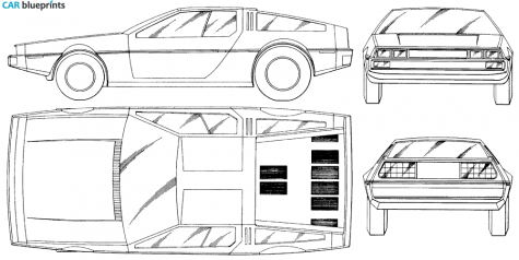 1981 DMC Delorean 12 Coupe blueprint