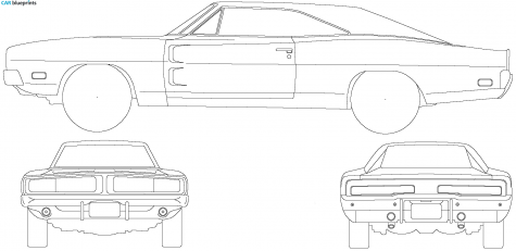 1969 Dodge Charger Coupe blueprint