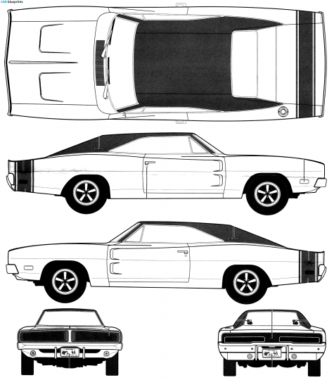 1969 Dodge Charger Coupe blueprint