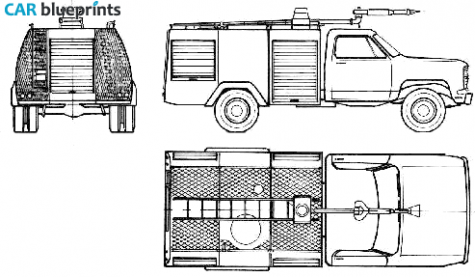 1983 Dodge D200 Fire Truck blueprint