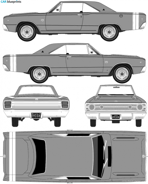 1968 Dodge Dart GTS Hardtop Hemi Coupe blueprint