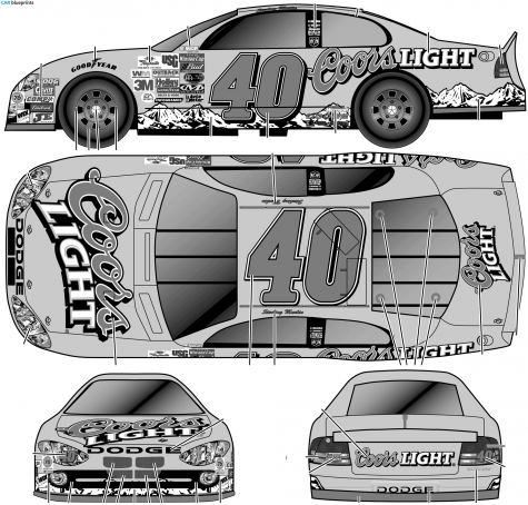 1993 Dodge Intrepid R-T-40 Sterling Marlin Coors Light Coupe blueprint