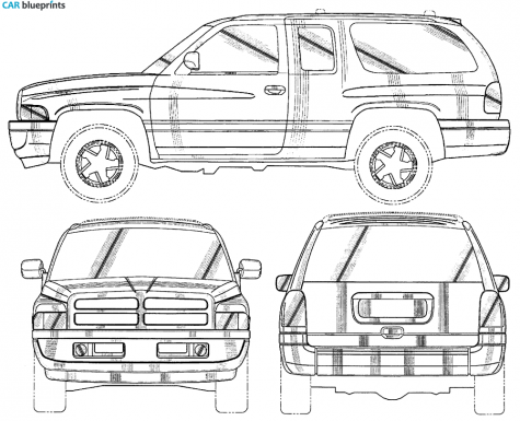 1999 Dodge Ram SUV blueprint