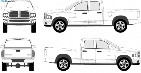 2005 Dodge Ram 1500 extended cab shortbox Pick-up blueprint