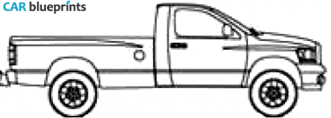 2007 Dodge Ram Long Box Pick-up blueprint