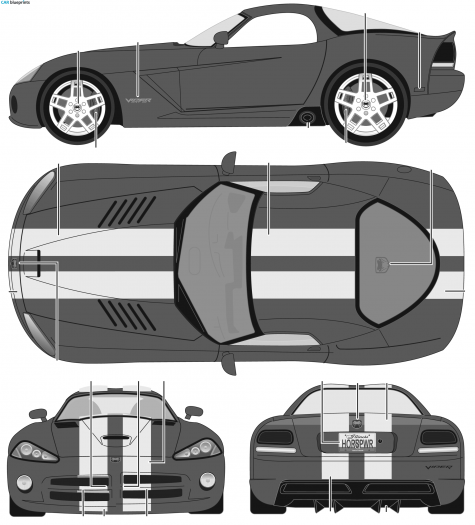 1992 Dodge Viper SRT-8 Coupe blueprint