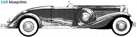 1936 Duesenberg J Speedster Roadster blueprint