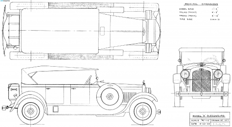 1927 Duesenberg Model A Phaeton blueprint