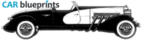 1933 Duesenberg roadster Cabriolet blueprint