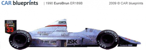 1990 EuroBrun ER189B F1 OW blueprint