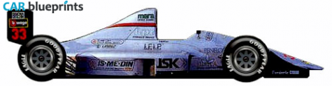 1989 EuroBrun ER189 Judd F1 OW blueprint