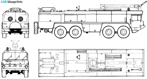 1979 Faun 4-archer Fire Truck blueprint