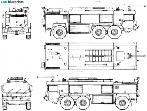 1986 Faun FL-2230 45V 6x4 Flugfeld Fire Truck blueprint