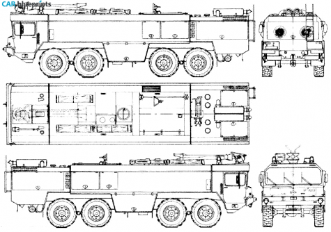 1978 Faun FL-4030x2 48V 8x8 Flugfeld Fire Truck blueprint