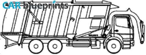 2006 Faun Frontpress Dump Truck blueprint