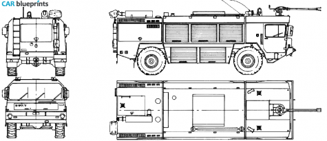 1986 Faun LF-1630-45V 4x4 Flugfeld Fire Truck blueprint