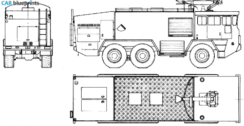 1972 Faun LF-910-42V 6x6 Fire Truck blueprint