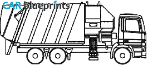 2006 Faun Sidepress Dump Truck blueprint