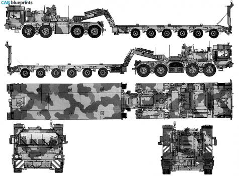 Faun SLT-56 Tank Transporter Truck blueprint