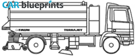 2006 Faun Terrajet Street Sweeper Truck blueprint