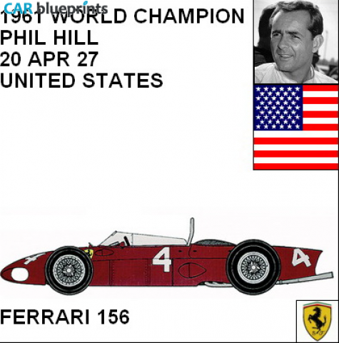 1961 Ferrari 156 F1 OW blueprint