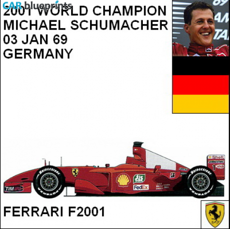 2001 Ferrari F2001 F1 OW blueprint