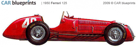 1950 Ferrari 125 F1 OW blueprint