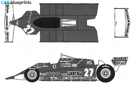 1981 Ferrari 126 CX West USA GP Cabriolet blueprint