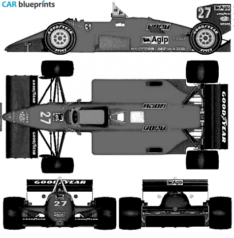 1985 Ferrari 156 F1 OW blueprint