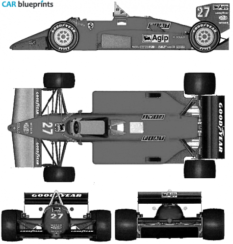 1985 Ferrari 156 F1 GP OW blueprint