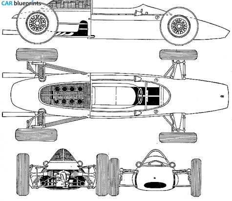 1964 Ferrari 158 F1 GP V8 Cabriolet blueprint