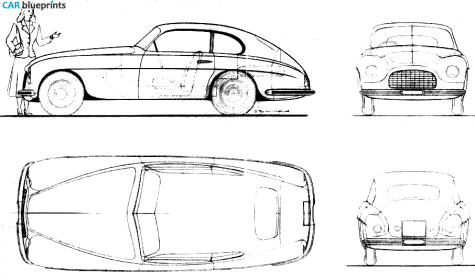 1950 Ferrari 166 MM Berlinetta Coupe blueprint