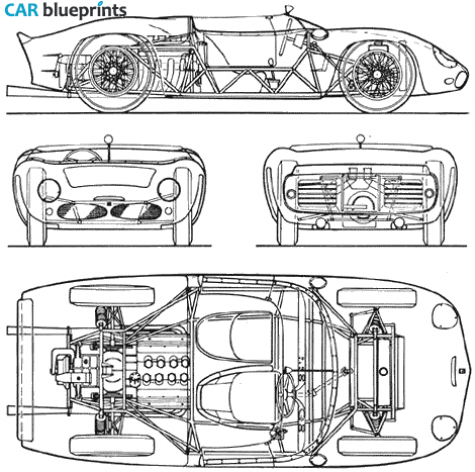1961 Ferrari 196 SP Dino Cabriolet blueprint