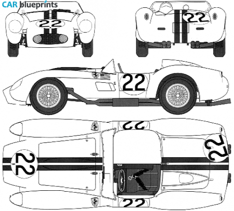 1958 Ferrari 250 Testa Rossa Le Mans Cabriolet blueprint