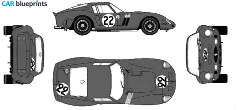 1962 Ferrari 250 GTO Version E Coupe blueprint