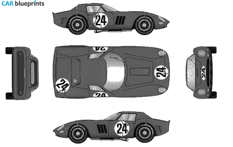 1964 Ferrari 250 GTO Del no. 24 Coupe blueprint