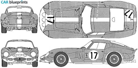 1962 Ferrari 250 GTO Le Mans 24 h Coupe blueprint