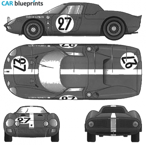 1964 Ferrari 250 LM Version D Coupe blueprint