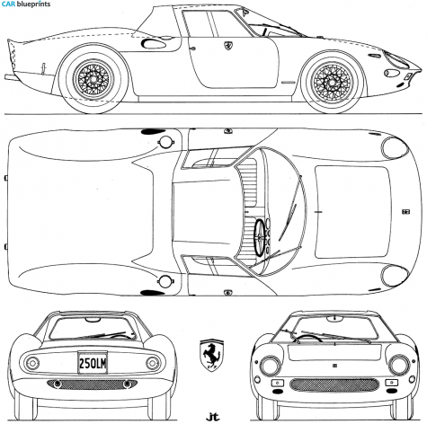 1964 Ferrari 250 LM Berlinetta Coupe blueprint