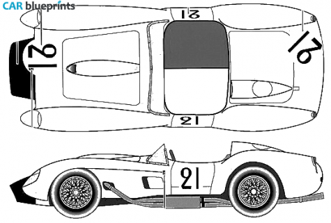 1958 Ferrari 250 TR Le Mans B-Type Cabriolet blueprint