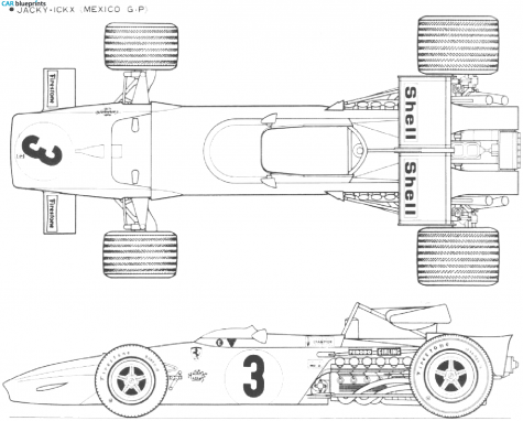 1970 Ferrari 312 B Cabriolet blueprint