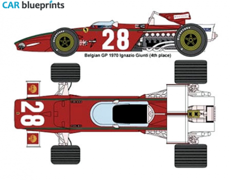1970 Ferrari 312B Belgian GP F1 OW blueprint