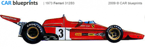 1973 Ferrari 312B3 F1 OW blueprint